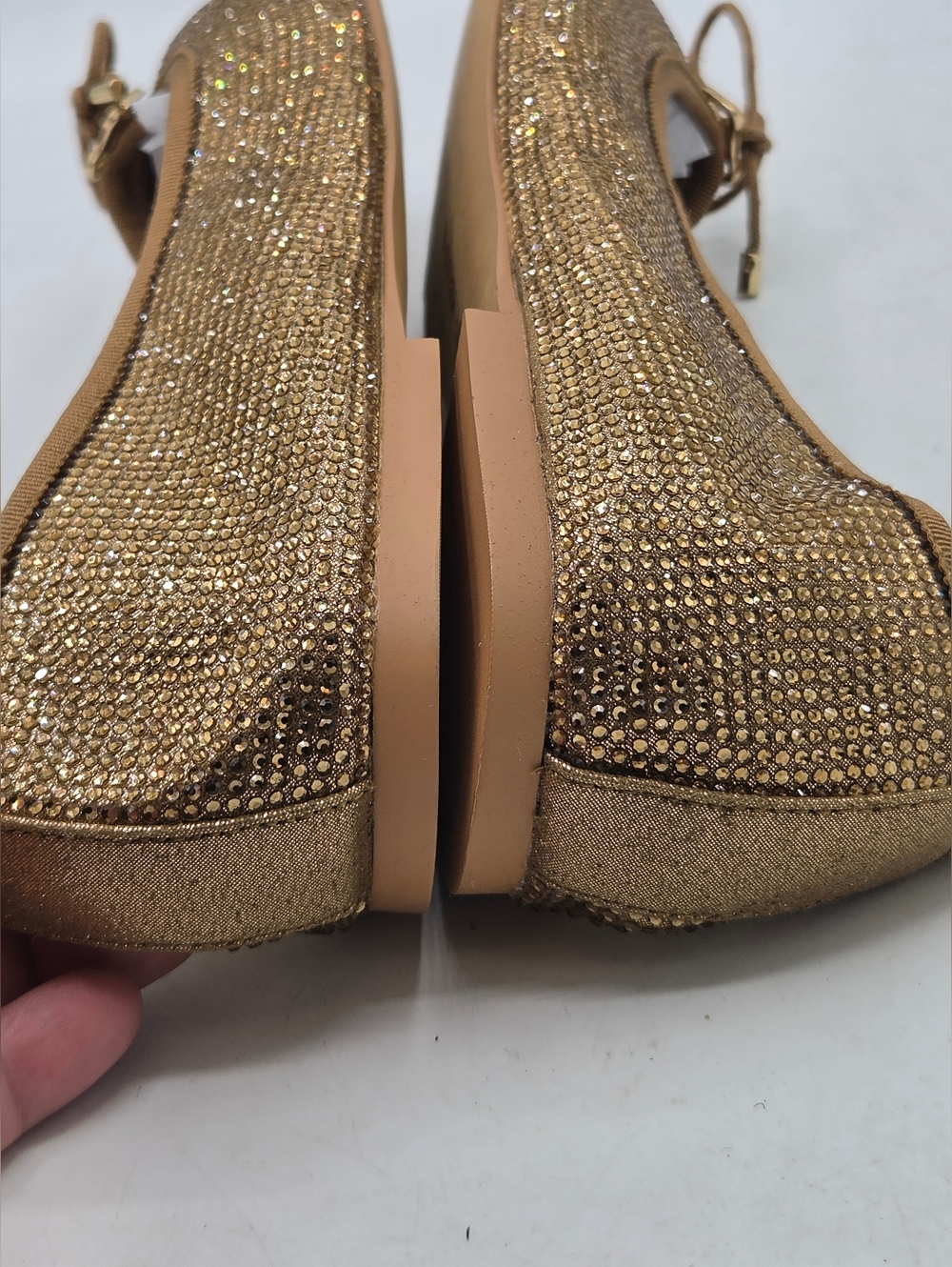 Steve Madden Blossoms-R Gold Rhinestone Ballet Flats Sz 7.5M - Picture 11 of 14